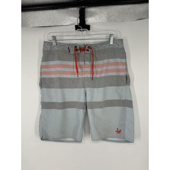 Lost Other - Lost Enterprises Board Shorts Size 32 Striped 9" Inseam Bathing Suit Swim Shorts